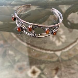 Sterling Cuff Bracelet with gemstones
